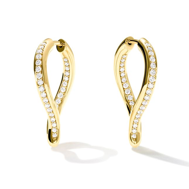 Ohrringe Signature Hoop Twistes Drop Pav&eacute;