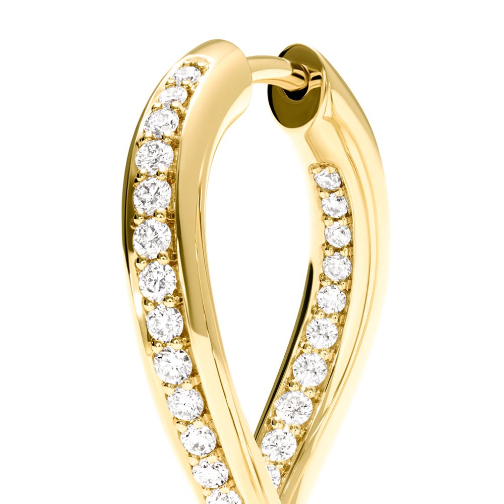 Earrings Signature Hoop Twistes Drop Pav&eacute; - Image 2